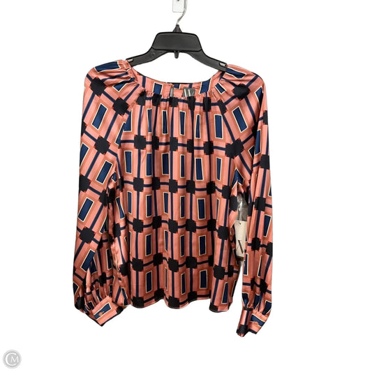 Blouse Long Sleeve By Worthington In Multi-colored, Size: M