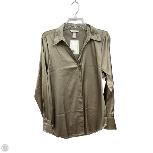 Blouse Long Sleeve By H&m In Green, Size: L
