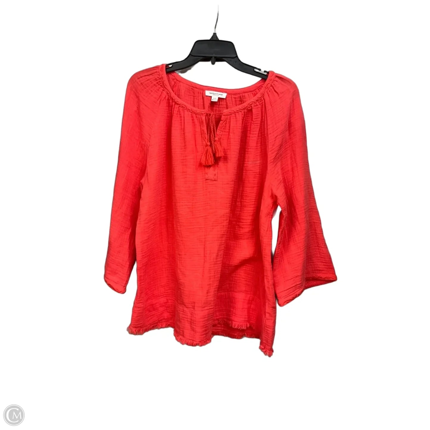 Top 3/4 Sleeve By Beachlunchlounge In Coral, Size: L