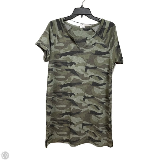 Dress Casual Midi By Cable And Gauge In Camouflage Print, Size: L