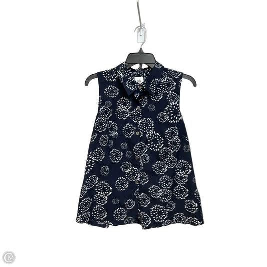 Top Sleeveless By Cabi In Blue & White, Size: S