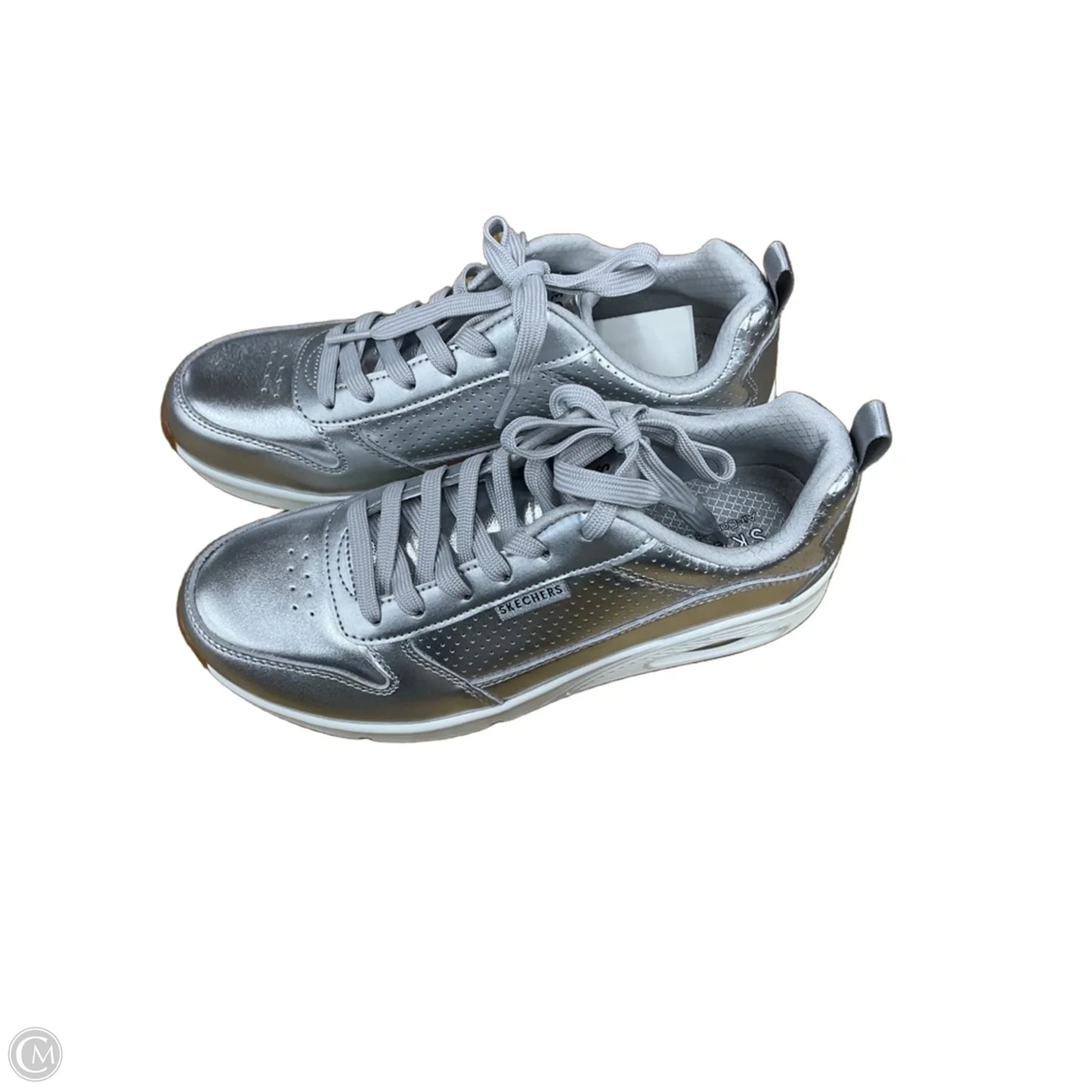 Shoes Sneakers By Skechers In Silver, Size: 8