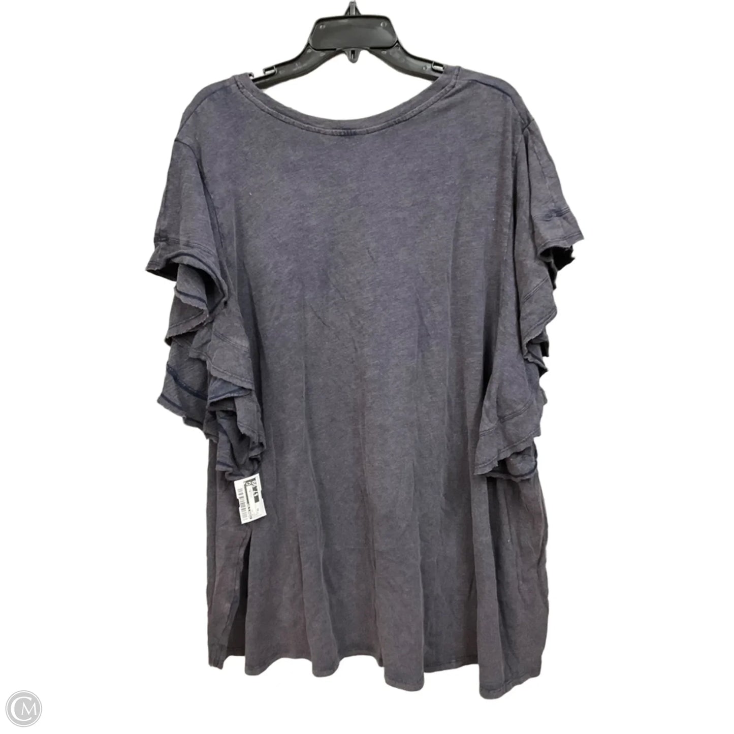 Top Short Sleeve By Terra & Sky In Grey, Size: 4x