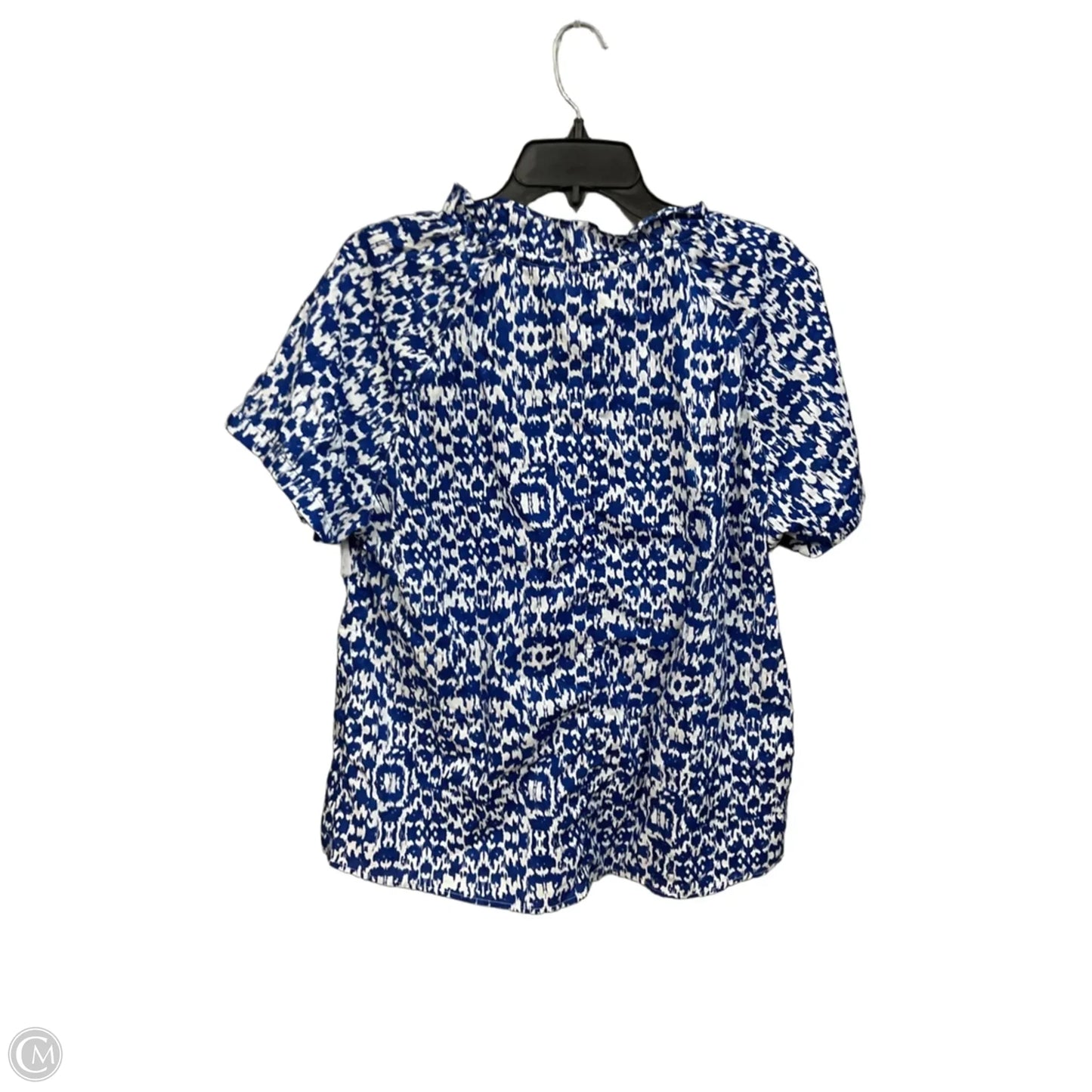 Top Short Sleeve By H&m In Blue & White, Size: L