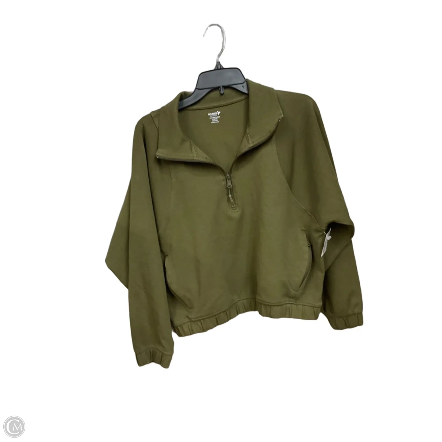 Athletic Top Long Sleeve Collar By Old Navy In Green, Size: Lp