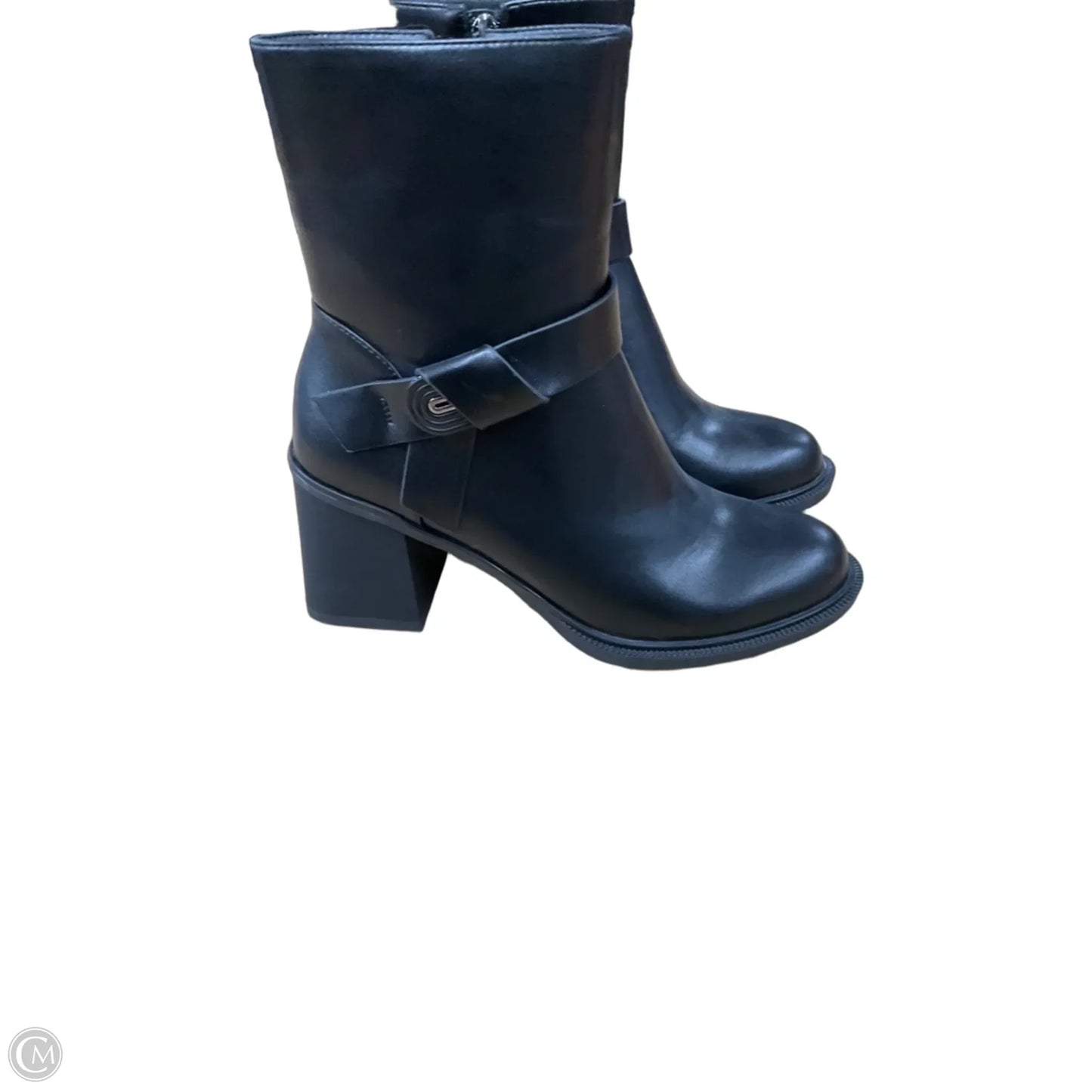 Boots Ankle Heels By Clothes Mentor In Black, Size: 7