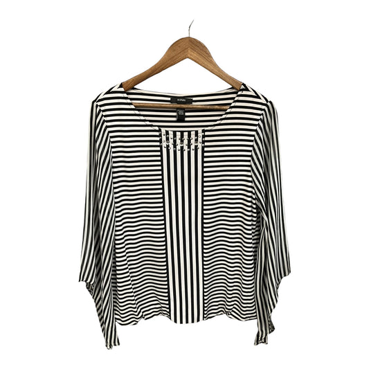 Top Long Sleeve By Alfani In Striped Pattern, Size: L