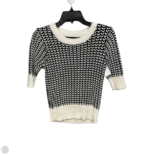 Sweater Short Sleeve By Banana Republic In Black & White, Size: Xs