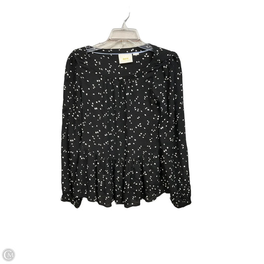 Top Long Sleeve By Maeve In Black & White, Size: Xs