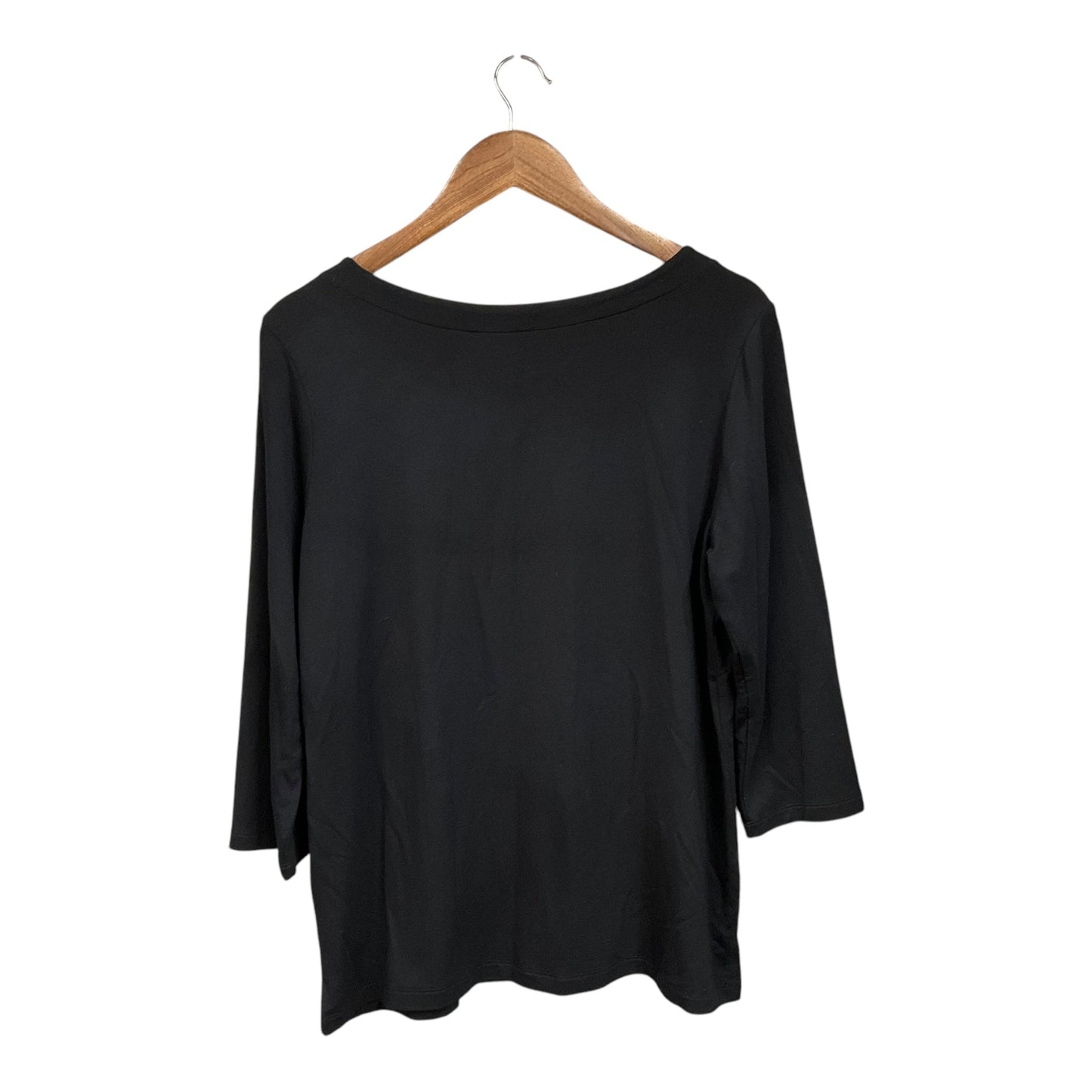 Top 3/4 Sleeve By Tribal In Black, Size: L