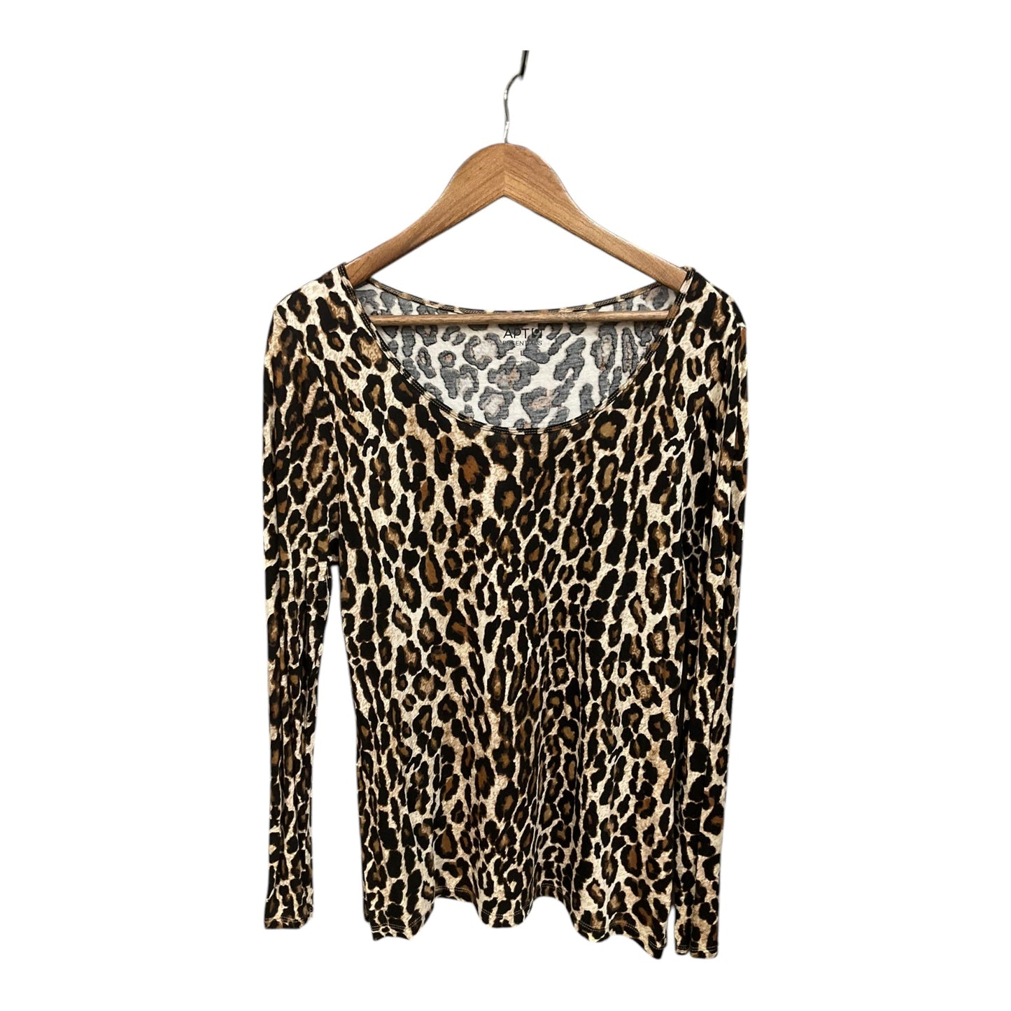 Top Long Sleeve By Apt 9 In Animal Print, Size: L