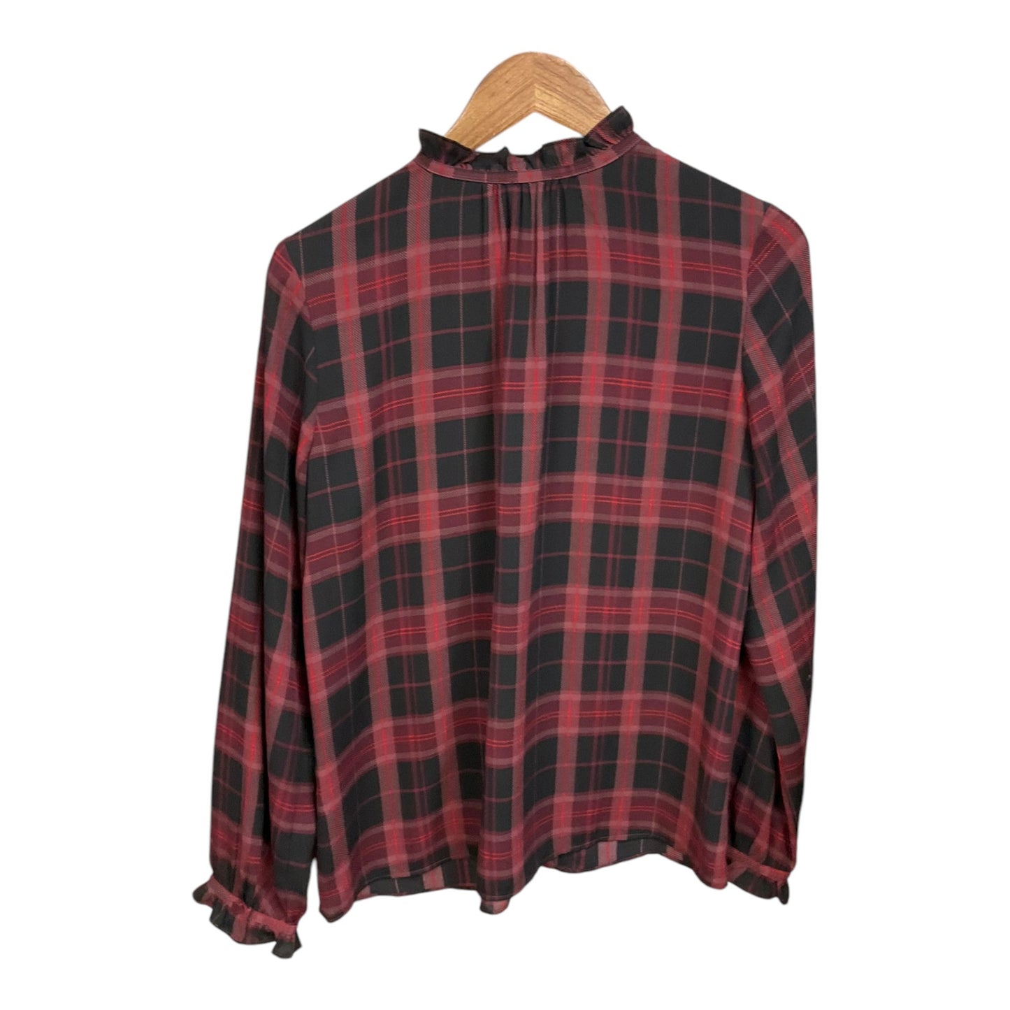 Top Long Sleeve By Ann Taylor In Black & Red, Size: M