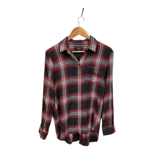 Top Long Sleeve By Madewell In Black & Red, Size: M