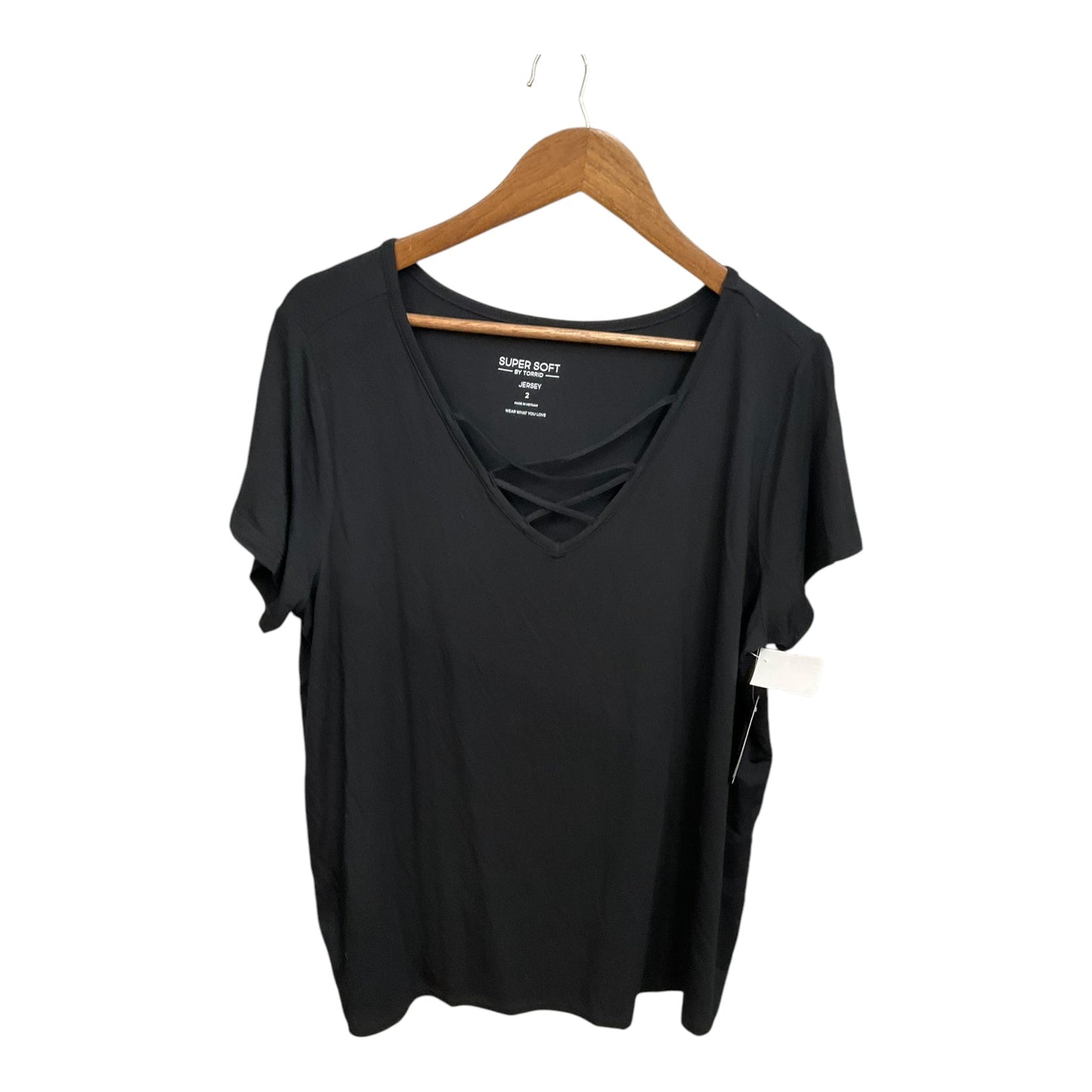 Top Short Sleeve By Torrid In Black, Size: 2x