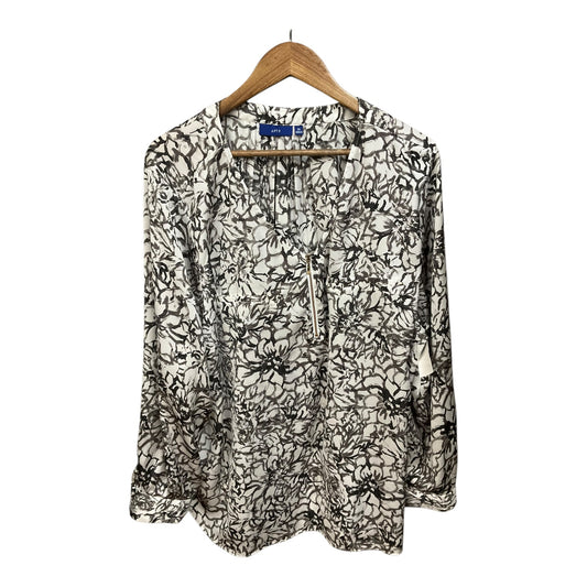 Top Long Sleeve By Apt 9 In Black & White, Size: 3x