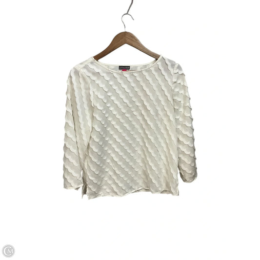 Blouse 3/4 Sleeve By Vince Camuto In White, Size: Xs