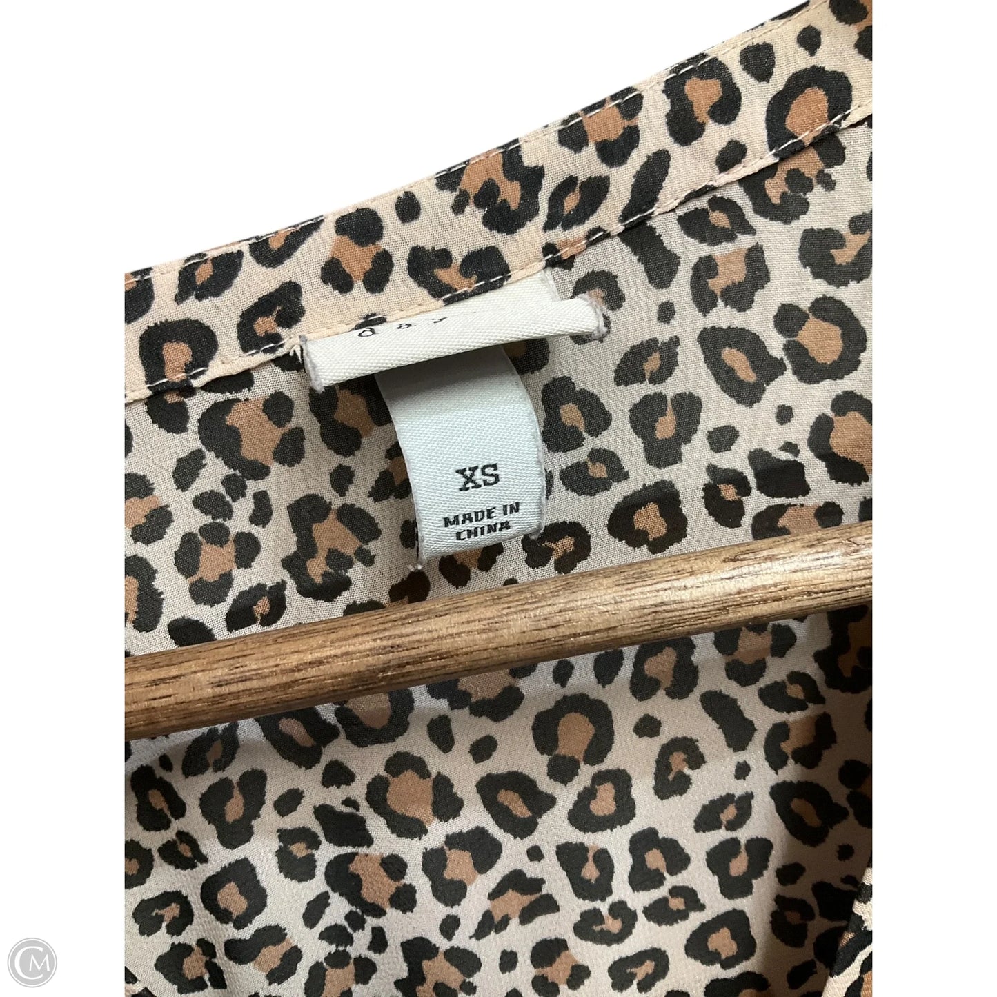Blouse Long Sleeve By A New Day In Animal Print, Size: Xs