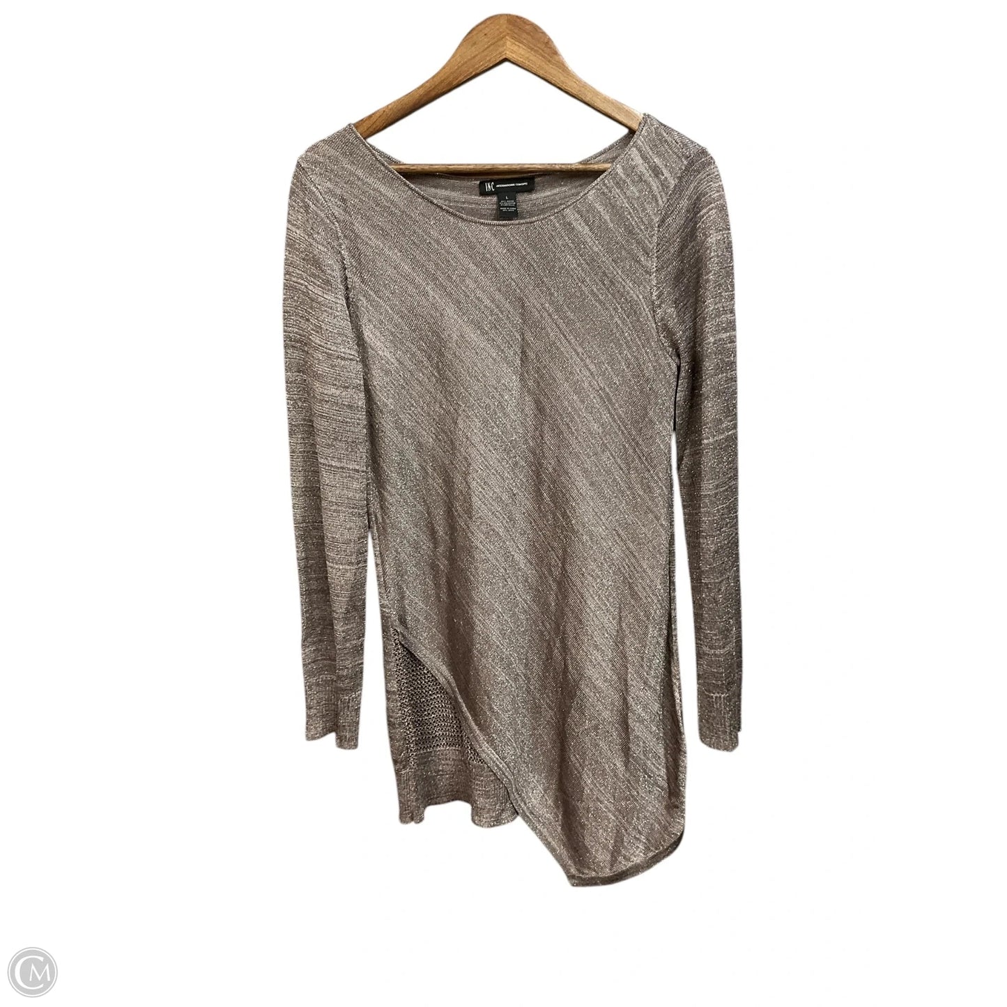 Top Long Sleeve By Inc In Bronze, Size: L