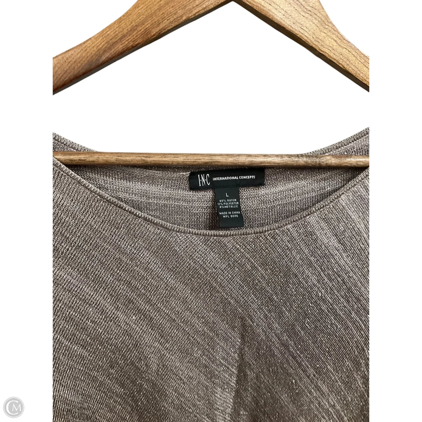 Top Long Sleeve By Inc In Bronze, Size: L