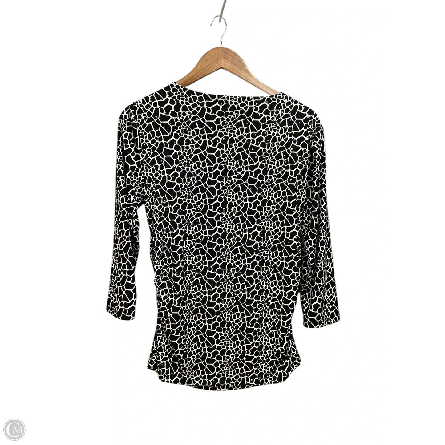 Top 3/4 Sleeve By Style And Company In Black & White, Size: M