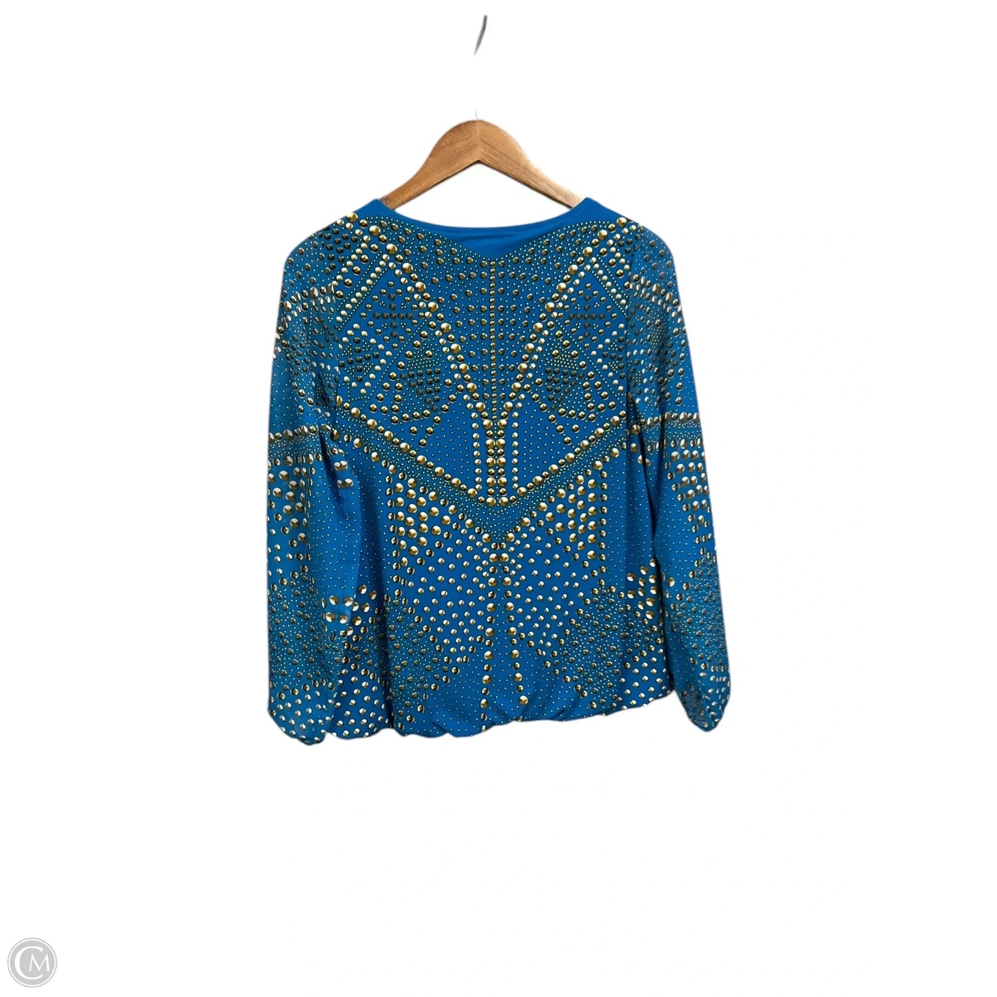 Blouse Long Sleeve By Alfani In Blue, Size: S