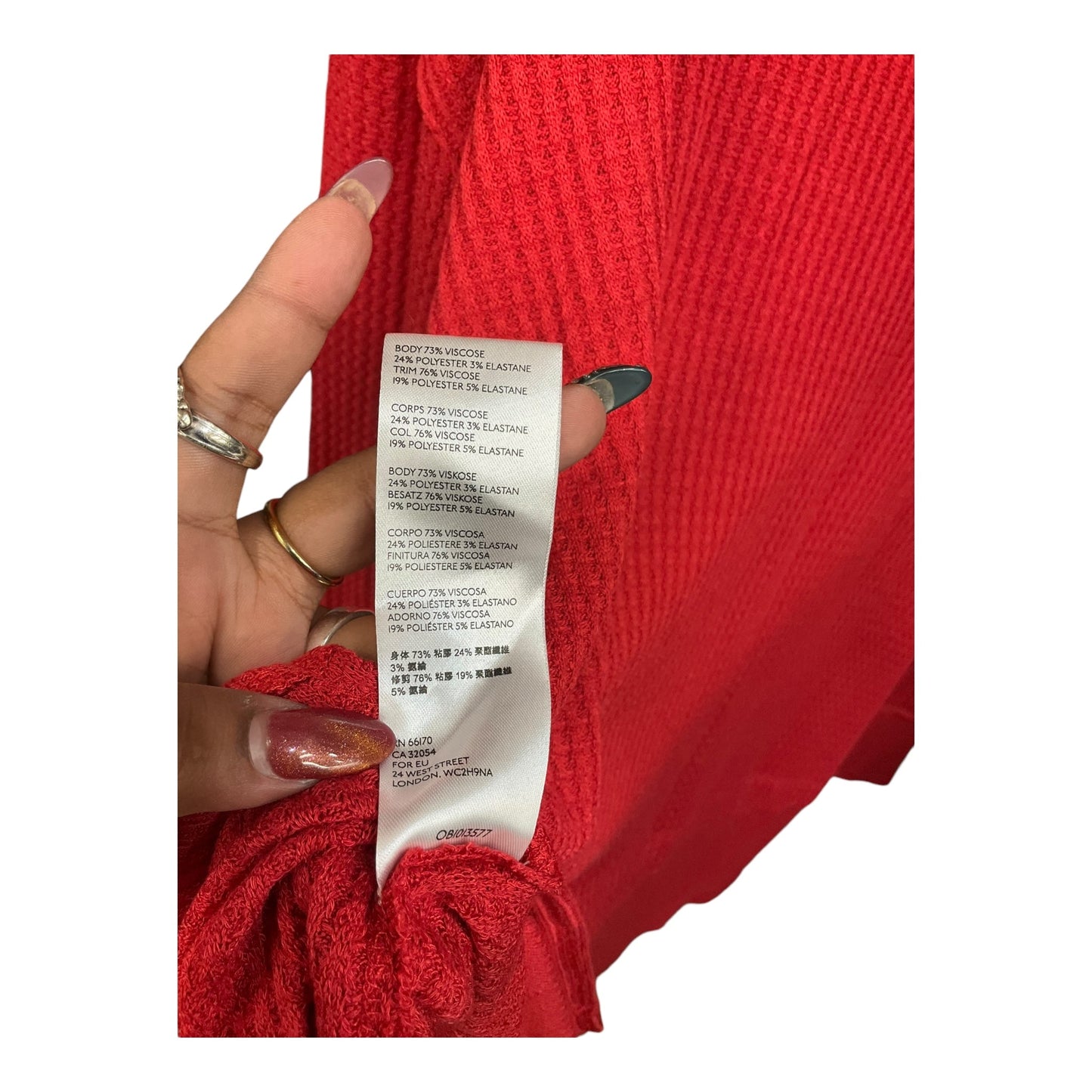 Top Long Sleeve By Anthropologie In Red, Size: S