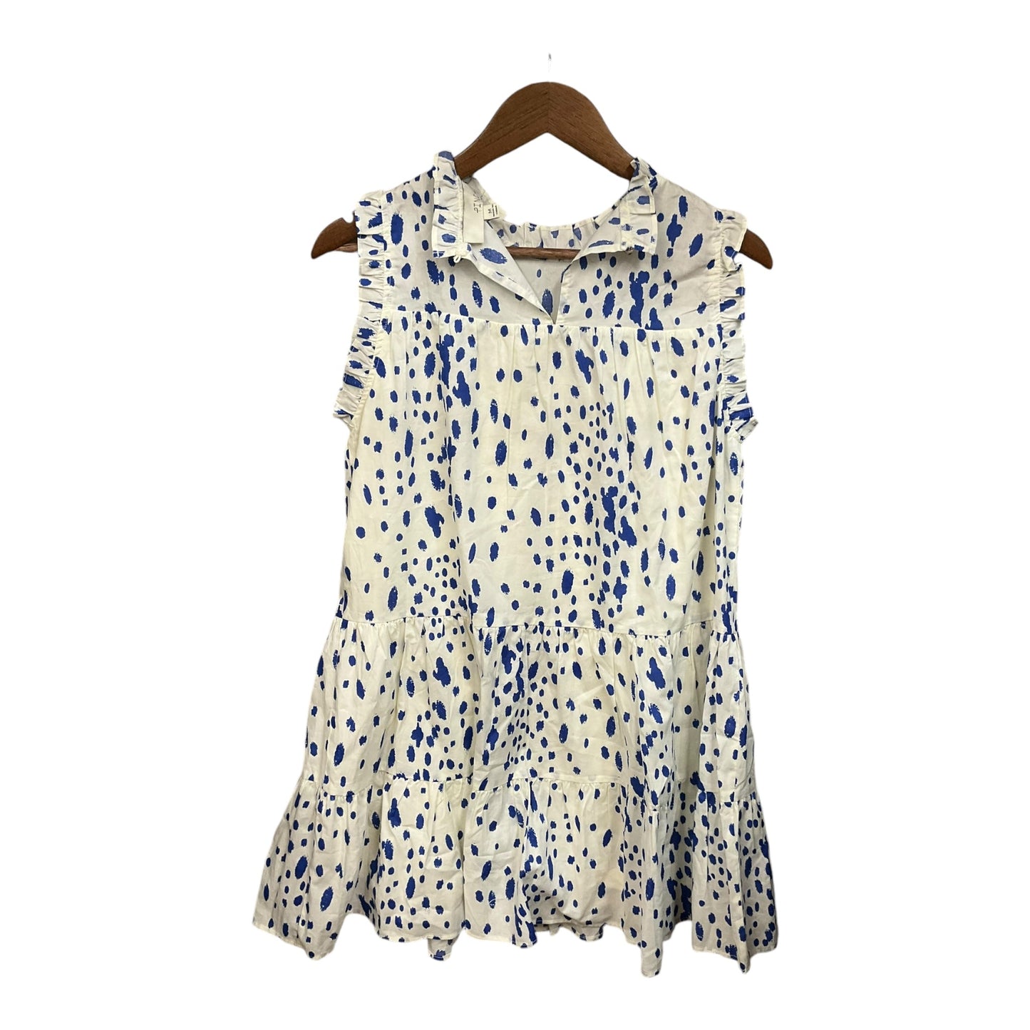 Dress Casual Short By Anthropologie In Blue & White, Size: M