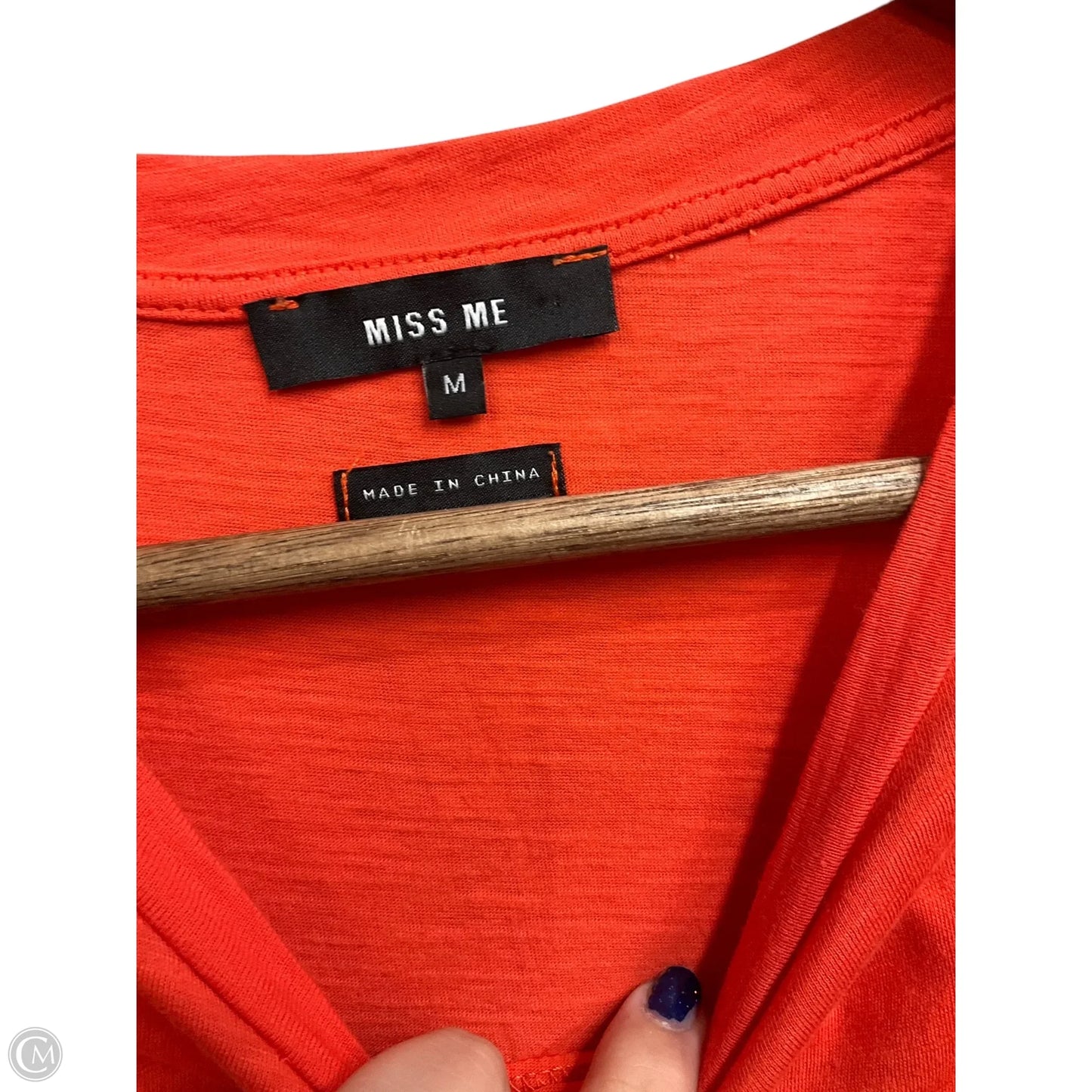 Top Short Sleeve By Miss Me In Orange, Size: M