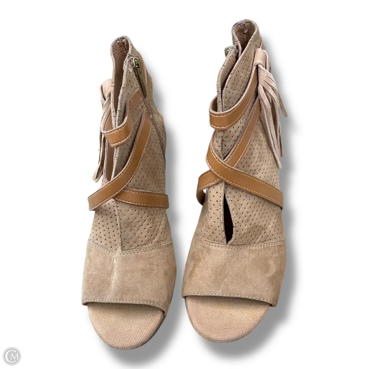 Sandals Heels Kitten By Franco Sarto In Tan, Size: 7.5