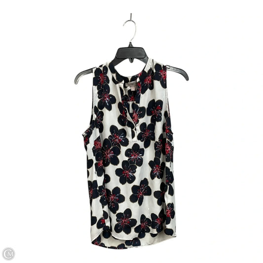 Top Sleeveless By Roz And Ali In Blue & White, Size: L