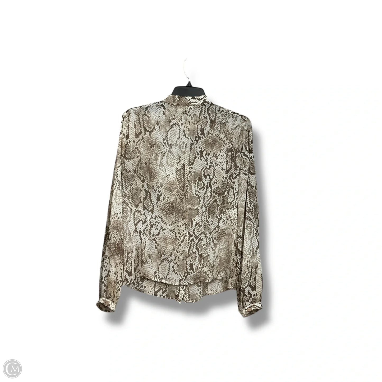Top Long Sleeve By Jones And Co In Snakeskin Print, Size: S