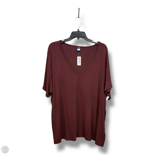 Top Short Sleeve By Old Navy In Maroon, Size: Xxl