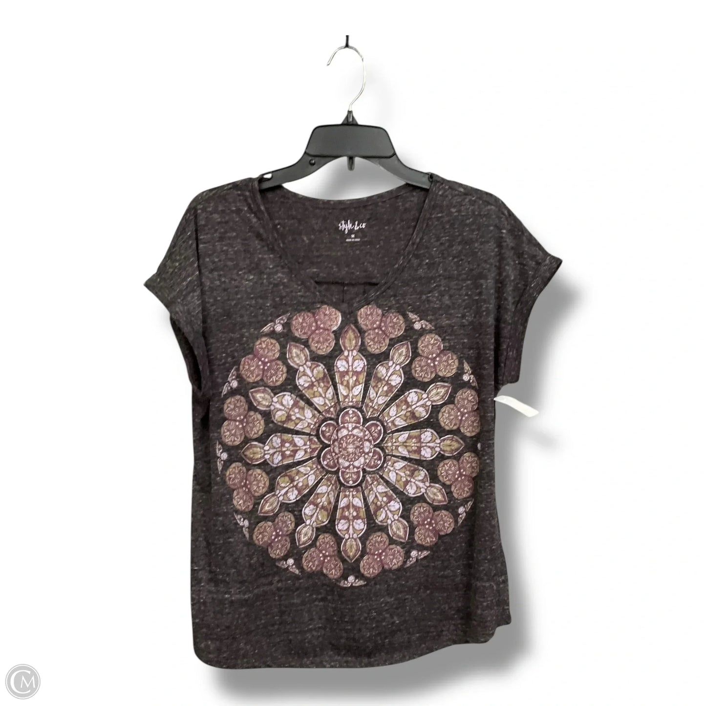 Top Short Sleeve By Style And Company In Black, Size: Mp