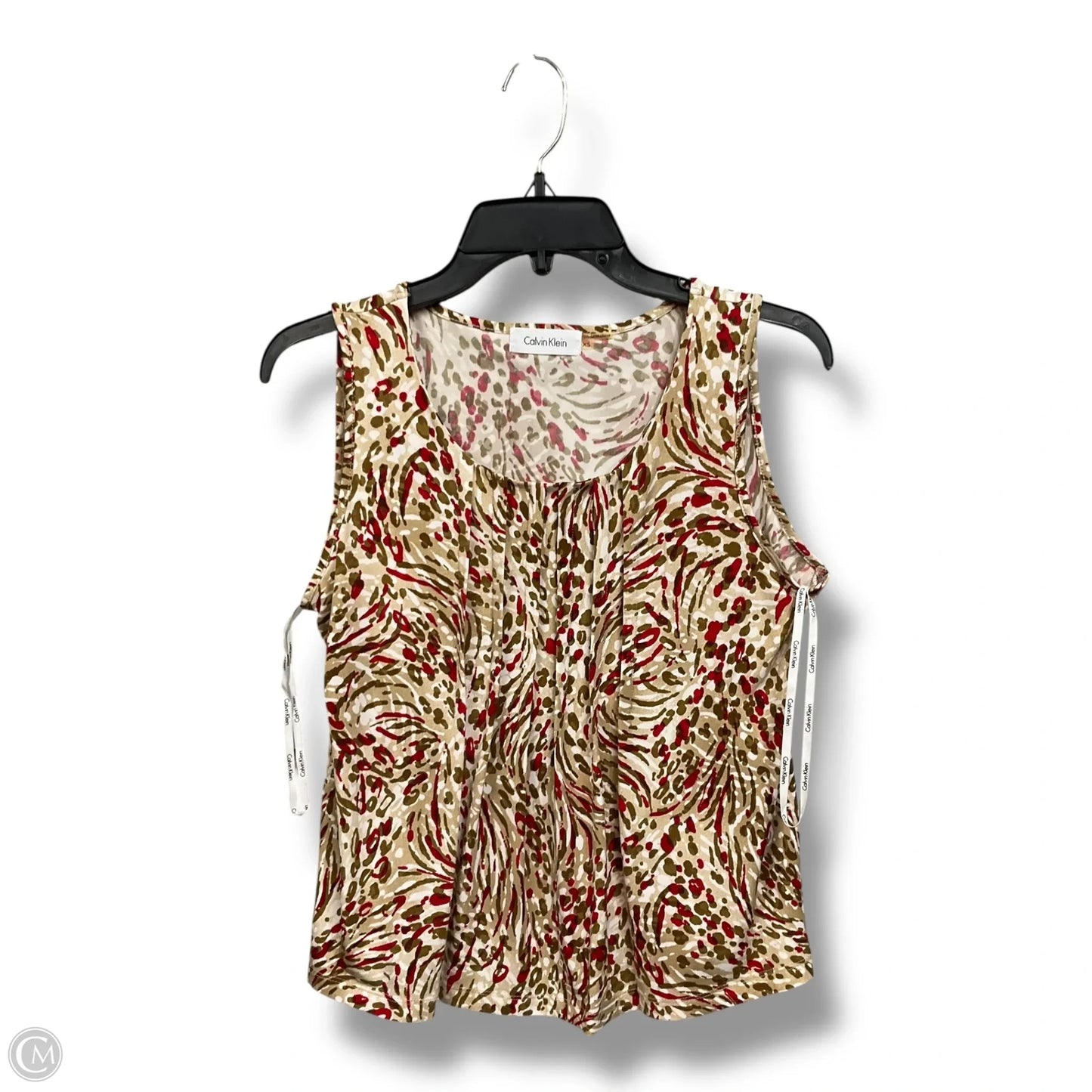 Top Sleeveless By Calvin Klein Performance In Brown & Red, Size: Xs