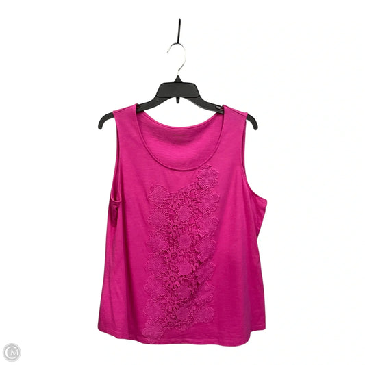 Top Sleeveless By Coldwater Creek In Pink, Size: Xl