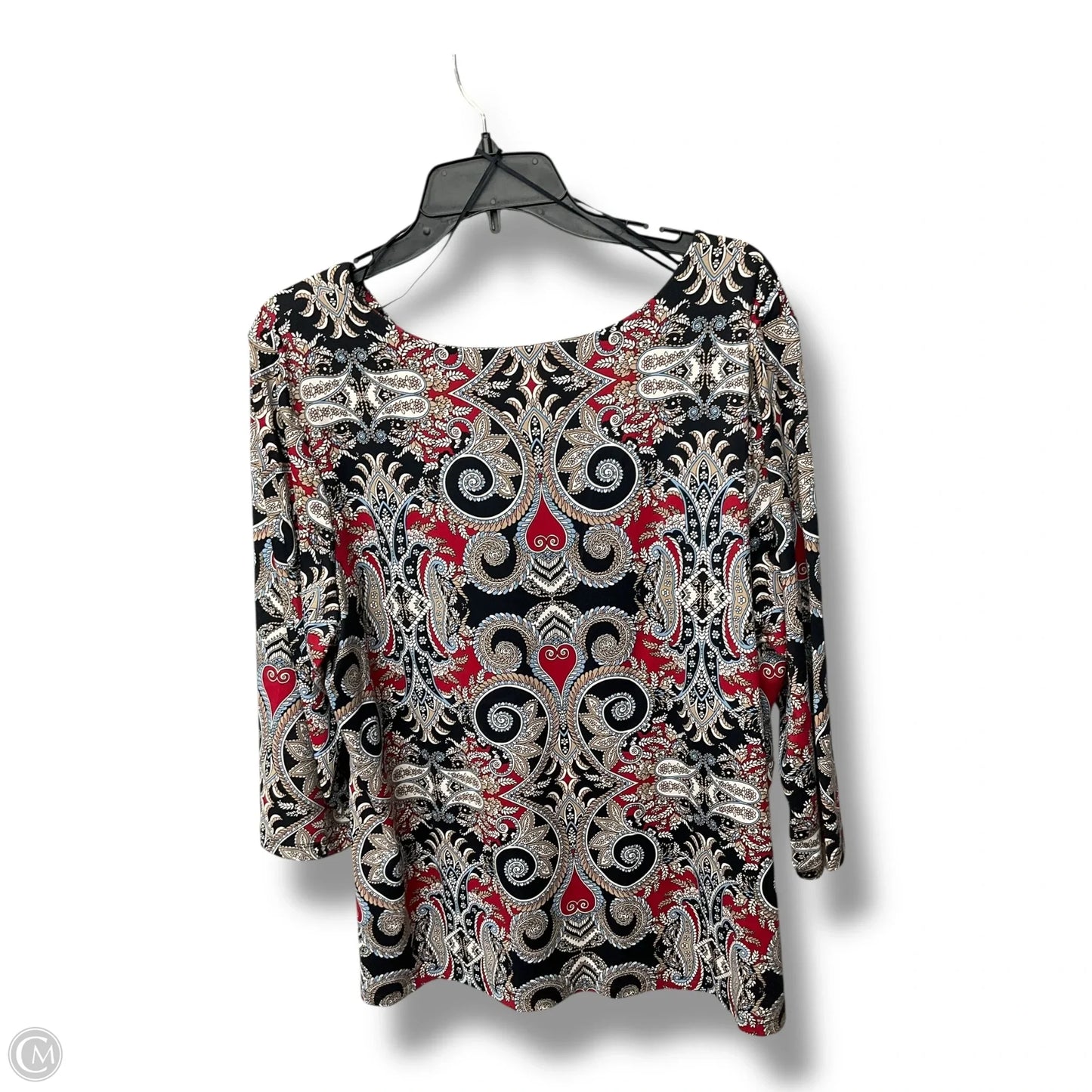 Top 3/4 Sleeve By Charter Club In Multi-colored, Size: 2x