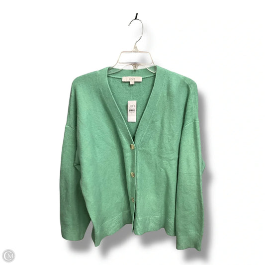 Sweater Cardigan By Loft In Green, Size: L