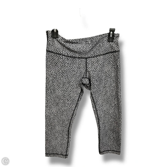Athletic Capris By Lululemon In Black & White, Size: M