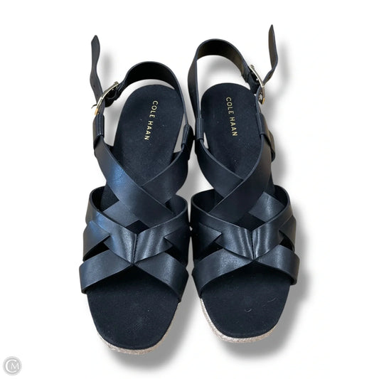Sandals Heels Wedge By Cole-haan In Black, Size: 7