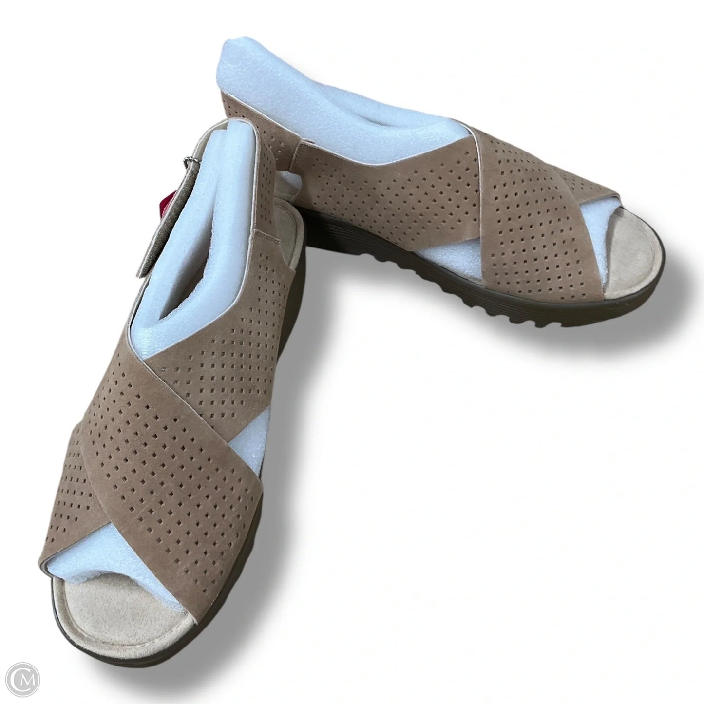 Sandals Heels Wedge By Skechers In Tan, Size: 9.5