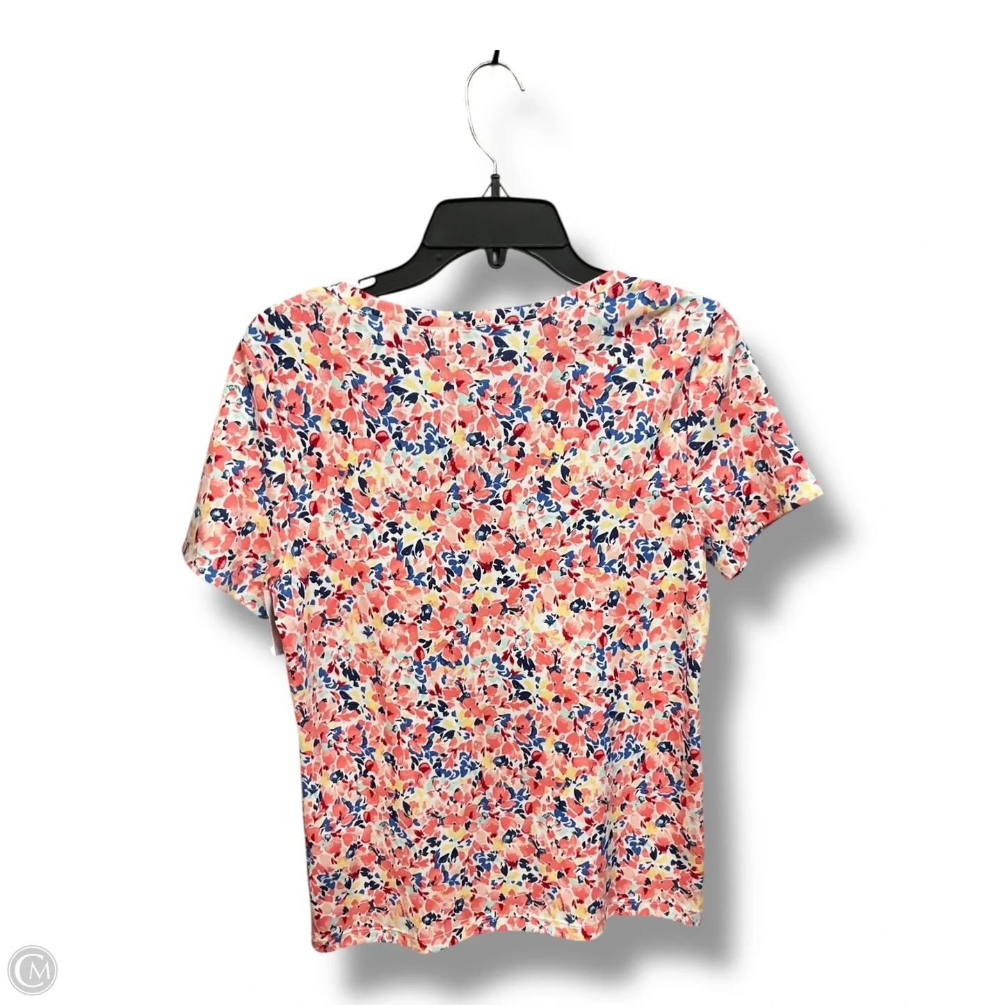 Top Short Sleeve By Karen Scott In Floral Print, Size: M