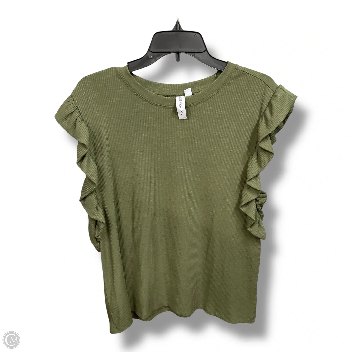 Top Sleeveless By Grace + Karma In Green, Size: 1x