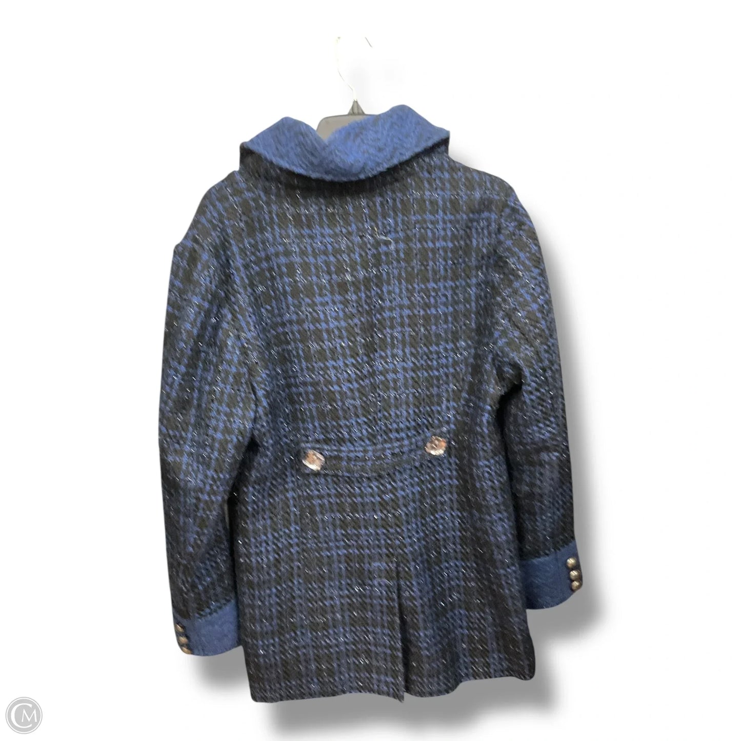 Coat Peacoat By Bke In Black & Blue, Size: L