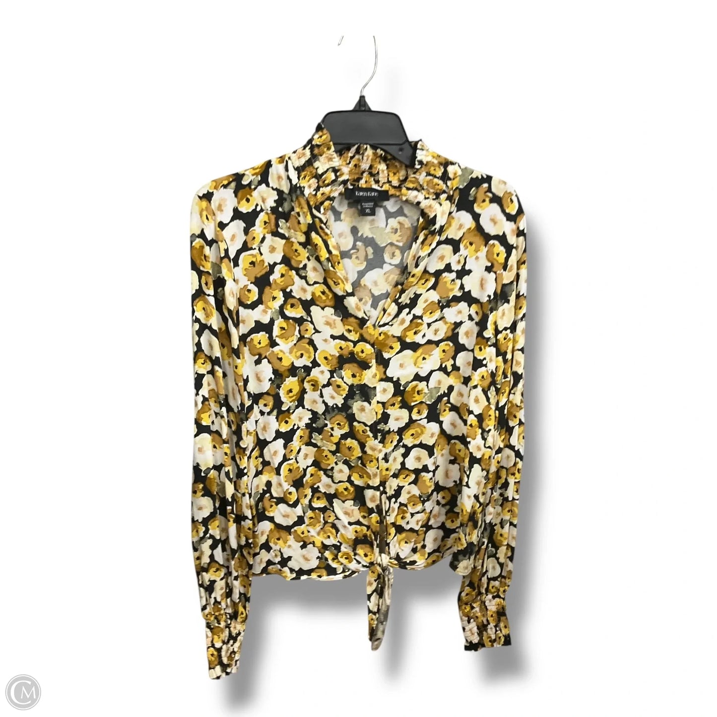 Blouse Long Sleeve By Karen Kane In Floral Print, Size: Xl