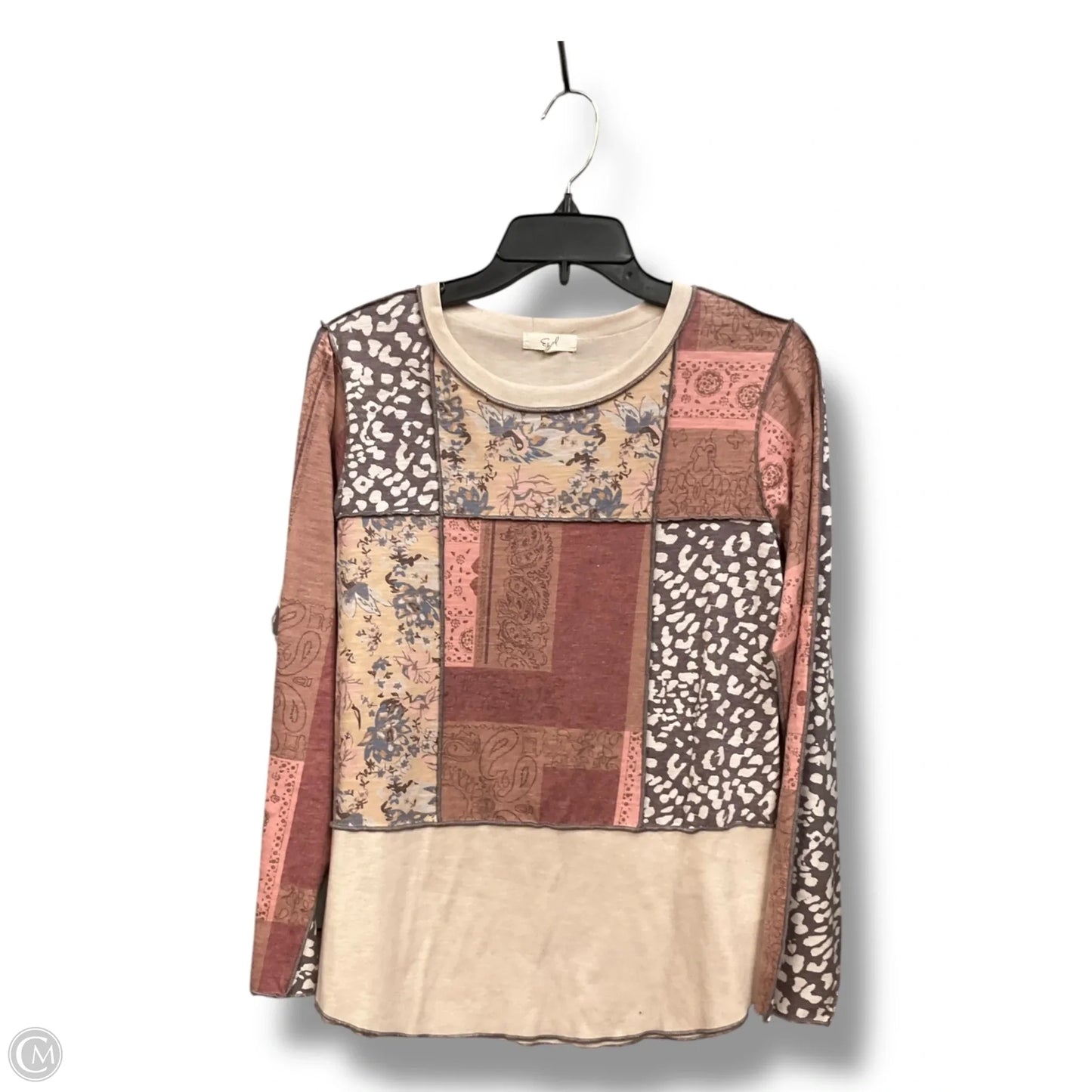 Top Long Sleeve By Easel In Tan, Size: M