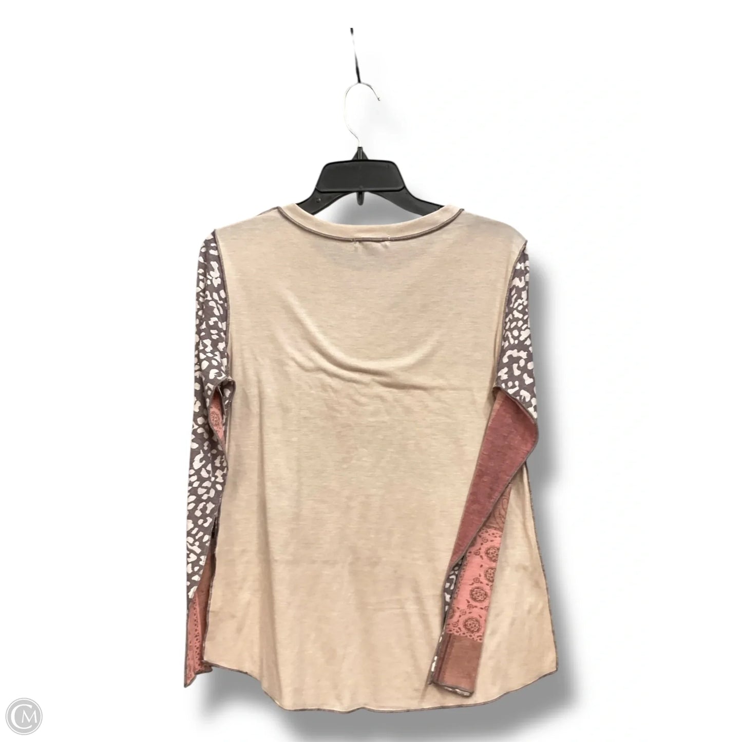 Top Long Sleeve By Easel In Tan, Size: M