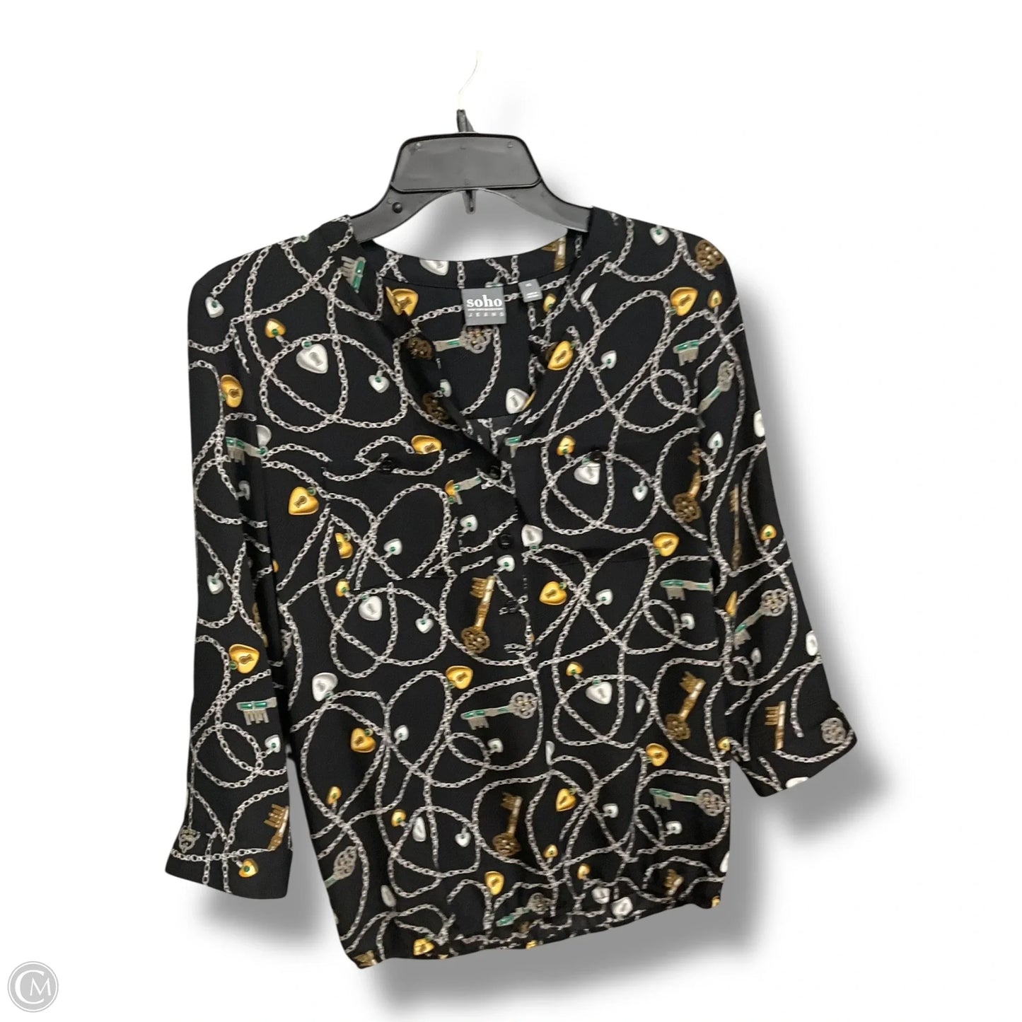 Blouse Long Sleeve By New York And Co In Black, Size: Xs