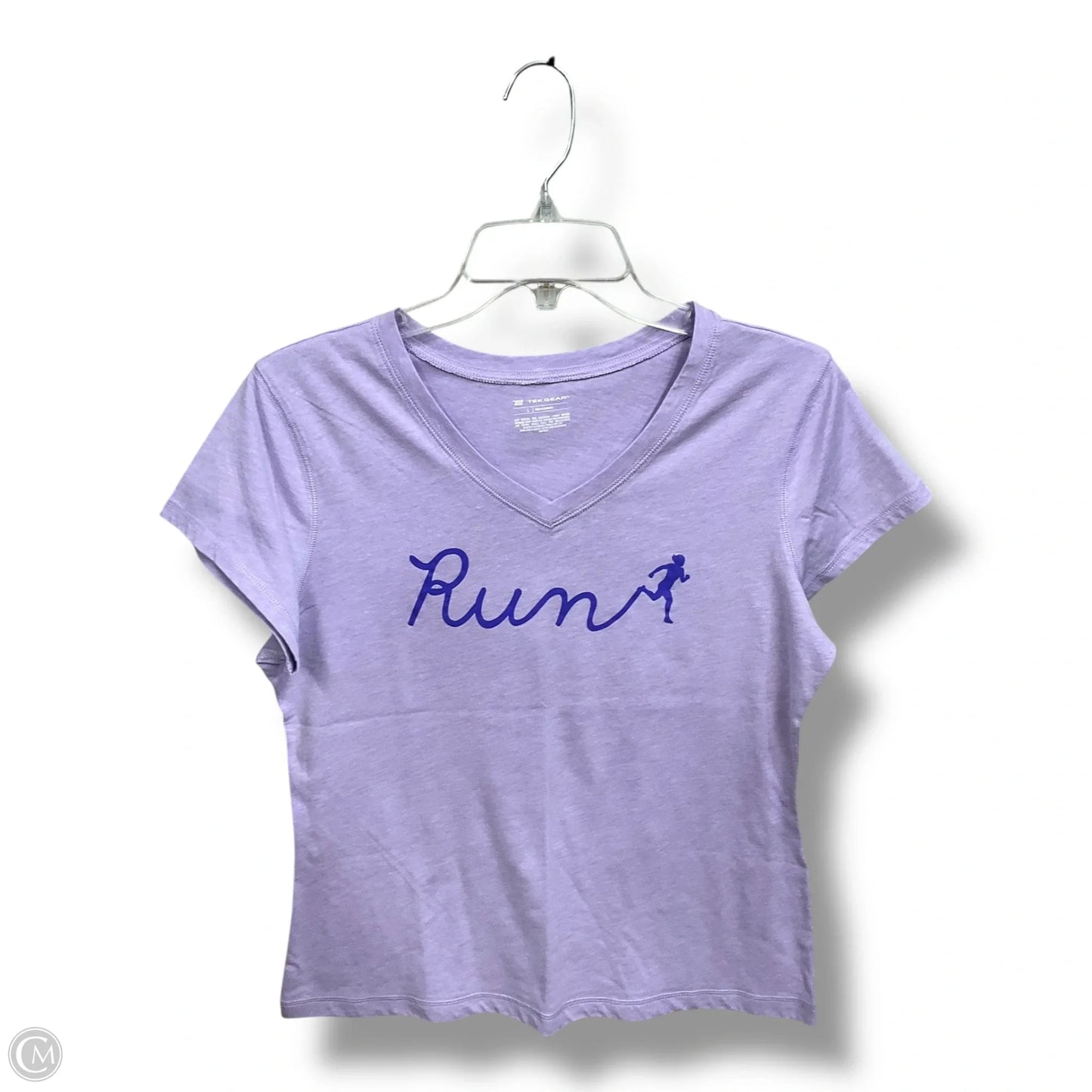 Athletic Top Short Sleeve By Tek Gear In Purple, Size: L