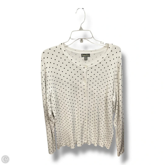 Cardigan By Style And Company In Polkadot Pattern, Size: Xl
