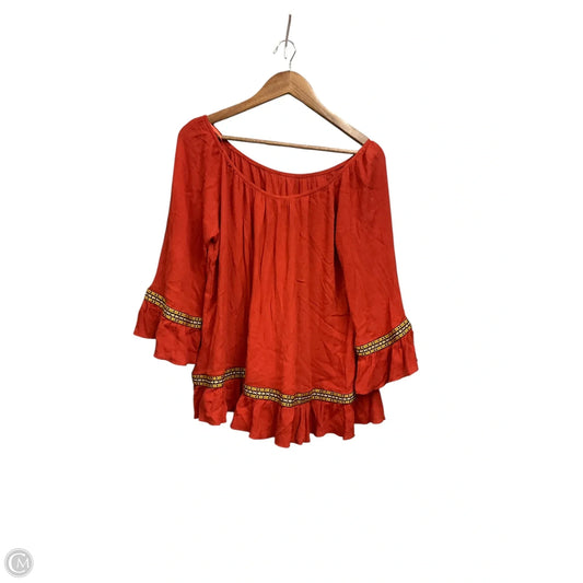 Blouse 3/4 Sleeve By Easel In Orange, Size: M